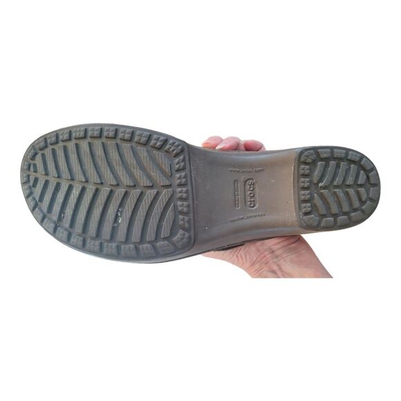 Crocs Cobbler Quilt Women's Size 9 Brown Leather Platform Clog Shoes Comfort - Picture 9 of 15